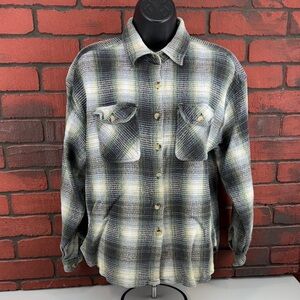 Kathy Ireland Woman's Medium Button Down Thick Knit - Outdoor, Plaid